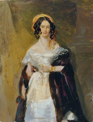 Eleonore Schrotzberg, geb. Stohl, die erste Gattin des Kunstlers by Franz Schrotzberg Oil Painting