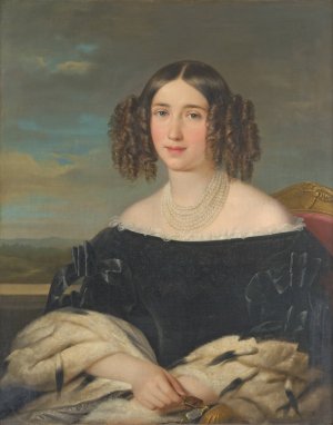 Grafin Wilhelmine von Auersperg by Franz Schrotzberg Oil Painting