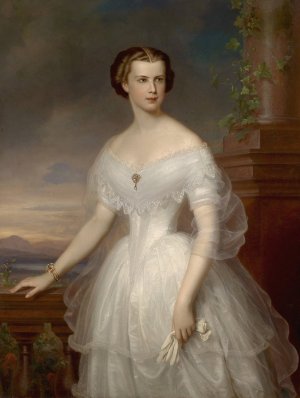 Kaiserin Elisabeth von Osterreich by Franz Schrotzberg Oil Painting
