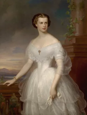 Kaiserin Elisabeth von Osterreich by Franz Schrotzberg Oil Painting