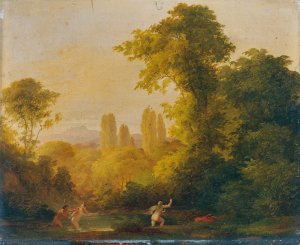 Landschaft mit mythologischer Staffage by Franz Schrotzberg Oil Painting