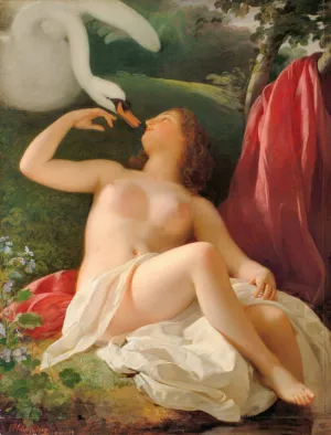 Leda mit dem Schwan by Franz Schrotzberg Oil Painting