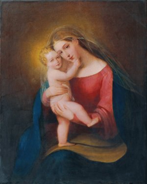 Madonna mit Kind by Franz Schrotzberg Oil Painting