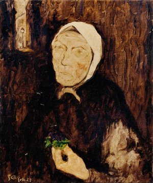 Die Veilchenverkauferin by Franz Secky Oil Painting