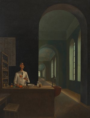 Der Chemiker by Franz Sedlacek Oil Painting