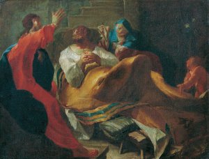 Der Tod des heiligen Joseph by Franz Sigrist The Elder Oil Painting