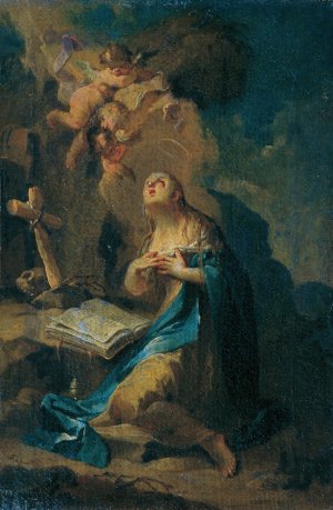 Die busende Maria Magdalena by Franz Sigrist The Elder Oil Painting