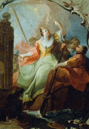 Die heilige Ursula by Franz Sigrist The Elder Oil Painting