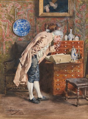 Die genusliche Lekture by Franz Skarbina Oil Painting