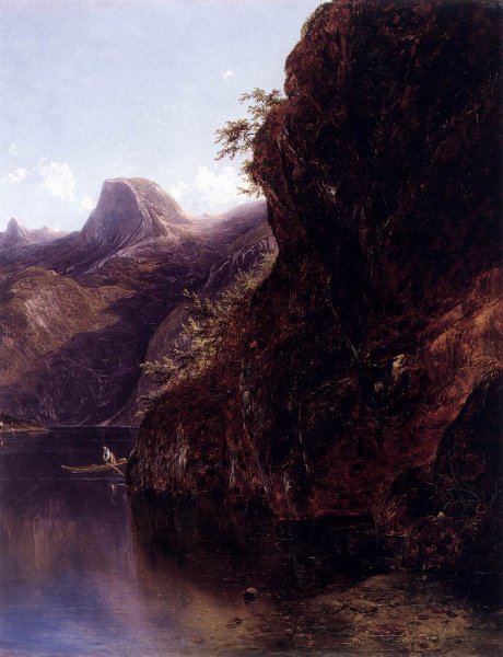 Dachstein with Lake Hallstatt by Franz Steinfeld - Hand-Painted Oil Painting Reproduction