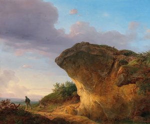 Hunter before a Rock Oil painting by Franz Steinfeld