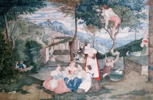 Italian country life Oil painting by Franz Theobald Horny