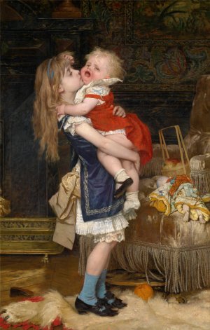 Inconsolable by Franz Verhas Oil Painting