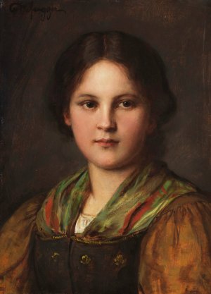 Bauerndirndl by Franz Von Defregger Oil Painting