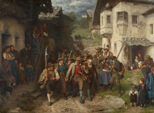 Das letzte Aufgebot by Franz Von Defregger Oil Painting