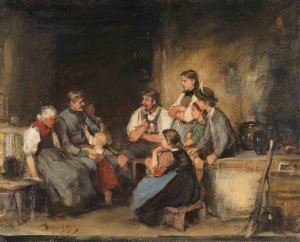 Der Urlauber by Franz Von Defregger Oil Painting