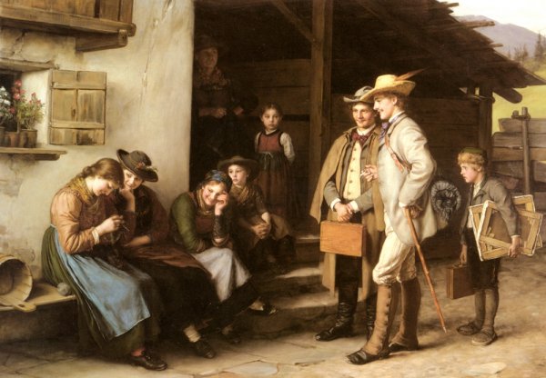 Die Erste Studienreise by Franz Von Defregger - Hand-Painted Oil Painting Reproduction