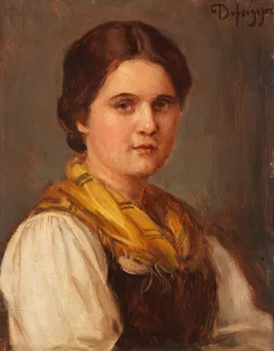 Dirndl Oil painting by Franz Von Defregger