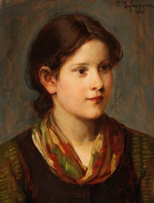 Dirndl by Franz Von Defregger Oil Painting