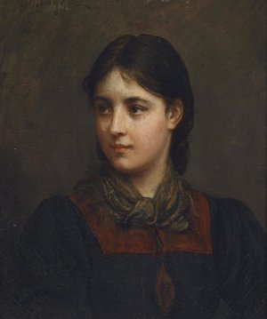 Dirndl by Franz Von Defregger Oil Painting
