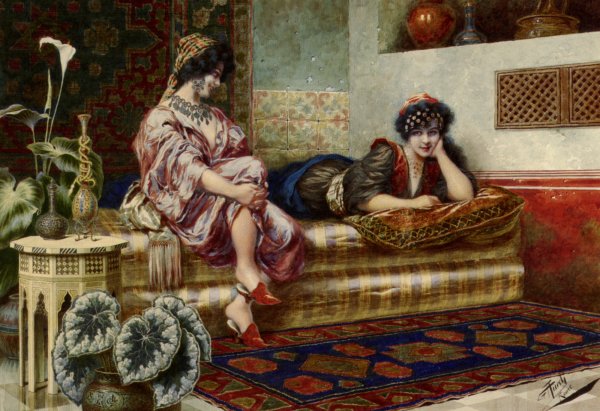 Main Product Photo of Idle Hours in the Harem Painting by Franz Von Defregger