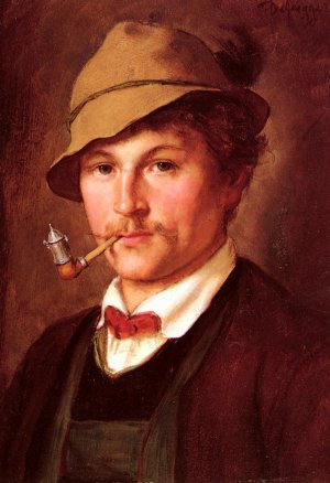 Jungen Bauern by Franz Von Defregger Oil Painting