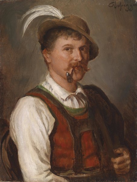 Junger Bursch in Sonntagstracht by Franz Von Defregger - Hand-Painted Oil Painting Reproduction