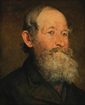Mannerkopf by Franz Von Defregger Oil Painting