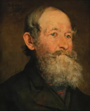 Mannerkopf by Franz Von Defregger Oil Painting