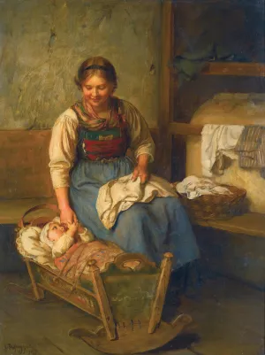 Mother's Pride by Franz Von Defregger Oil Painting