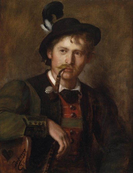 Portrait eines jungen Tirolers  by Franz Von Defregger - Hand-Painted Oil Painting Reproduction