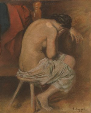 Ruckenakt by Franz Von Defregger Oil Painting