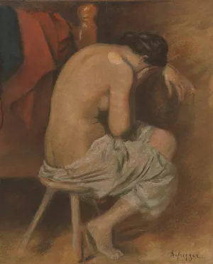 Ruckenakt by Franz Von Defregger Oil Painting