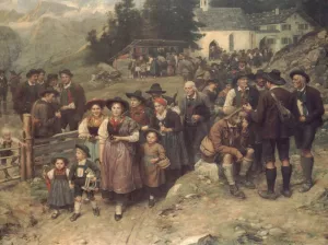 Wallfahrer by Franz Von Defregger Oil Painting