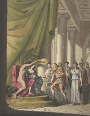 Allegory of Victory; Soldier Being Crowned by Laurels by Franz Von Hauslab The Younger Oil Painting