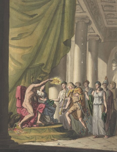 Main Product Photo of Allegory of Victory; Soldier Being Crowned by Laurels  Painting by Franz Von Hauslab The Younger