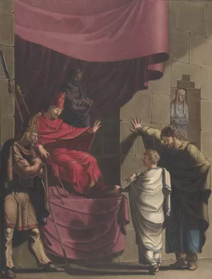Daniel interprets Nebuchadnezzar's Dream by Franz Von Hauslab The Younger Oil Painting