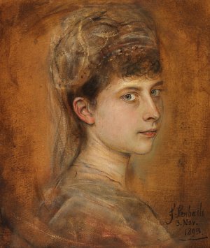 Charlotte von Meiningen, Prinzessin von Preussen by Franz Von Lenbach Oil Painting