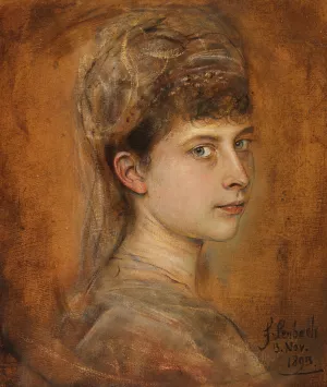 Charlotte von Meiningen, Prinzessin von Preussen by Franz Von Lenbach Oil Painting