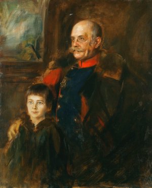 General von Hartmann und Sohn Hermann by Franz Von Lenbach Oil Painting