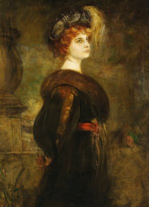 Lily Merk by Franz Von Lenbach Oil Painting