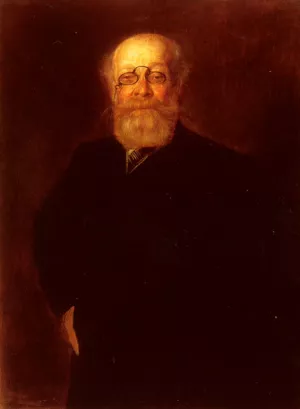 Portrait Of A Bearded Gentleman Wearing A Pince-Nez by Franz Von Lenbach Oil Painting