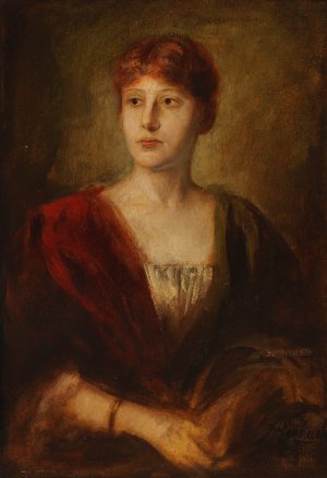 Portrat einer jungen Dame by Franz Von Lenbach Oil Painting