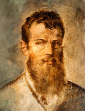 Self Portrait by Franz Von Lenbach Oil Painting