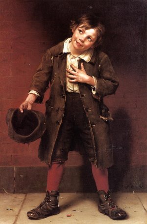 Shepard Boy by Franz Von Lenbach Oil Painting