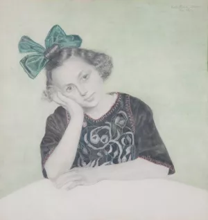 Bildnis eines Madchens by Franz Von Matsch Oil Painting