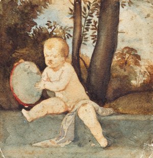Der kleine Tambourinschlager by Franz Von Matsch Oil Painting