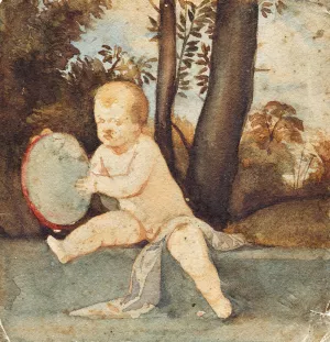 Der kleine Tambourinschlager by Franz Von Matsch Oil Painting