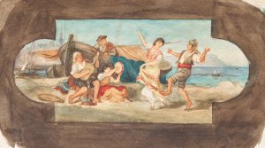 Der Tanz der Italiener - Entwurf eines Deckengemaldes by Franz Von Matsch Oil Painting