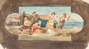 Der Tanz der Italiener - Entwurf eines Deckengemaldes by Franz Von Matsch Oil Painting